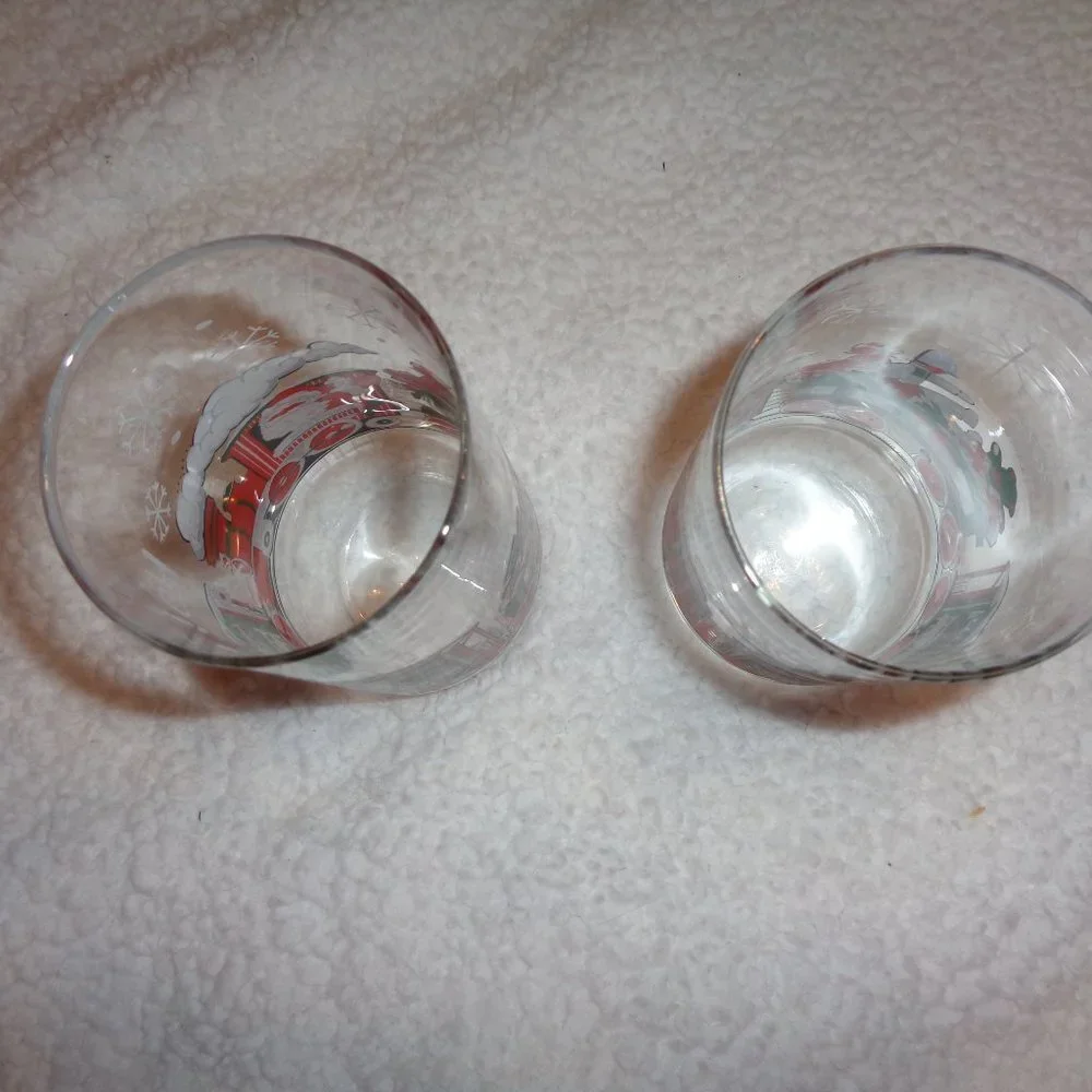 The North Pole Coca-Cola Christmas Vintage Drinking Glasses (set of 2)